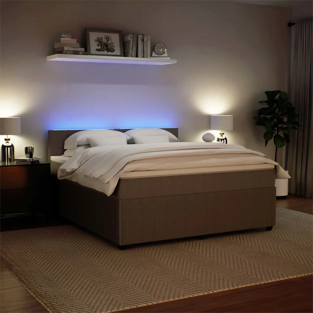 Giroletto a Molle con Materasso Grigio Chiaro 180x200cm Velluto