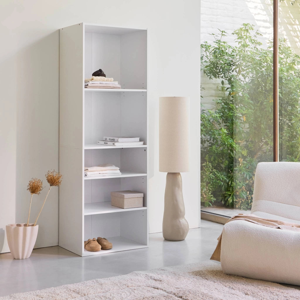 Modulo armadio con 5 ripiani, bianco