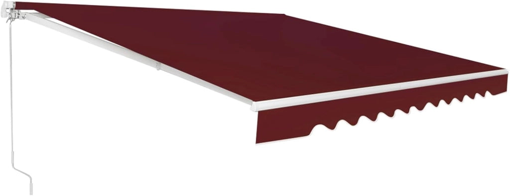 Tenda da Sole per Esterno Avvolgibile 3 x 2,5 M, Tenda da Sole a Bracci Estensibili con Telaio in Alluminio, Tettuccio Resistente al Sole e Impermeabile e Manovella (3 x 2,5 M, Rosso)
