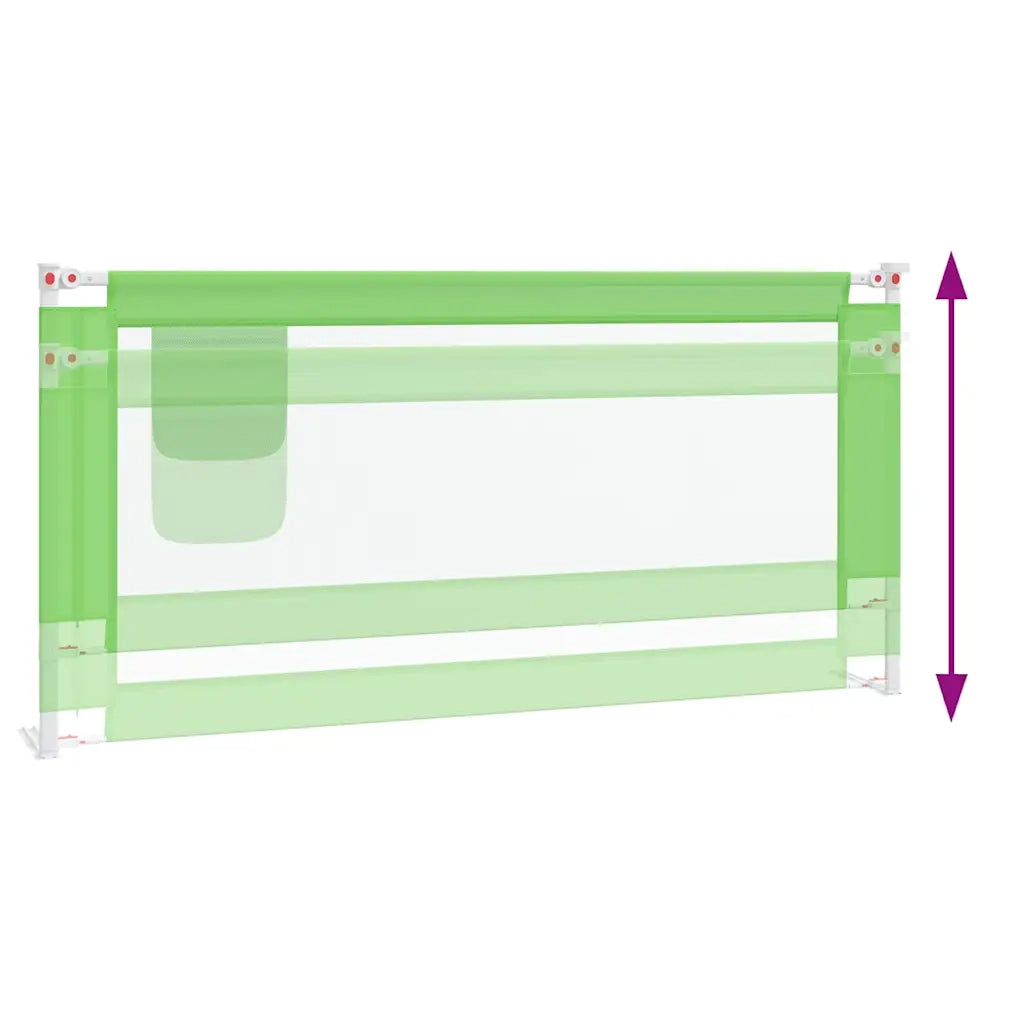 Sponda Letto di Sicurezza per Bambini Verde 190x25cm in Tessuto CFW9410000