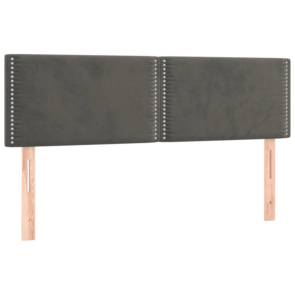 Giroletto a Molle con Materasso Grigio Scuro 140x190 cm Velluto 3141240
