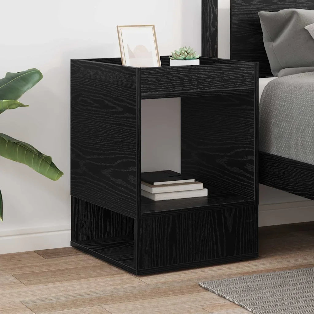 Tavolino Rovere Nero 40 x 40 x 56 cm Legno ingegnerizzato 890946
