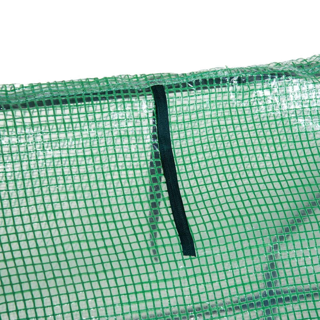 Serra da giardino con finestre arrotolabili; telo PE 140 g/m²; telaio in acciaio; verde; 270x90x90 cm