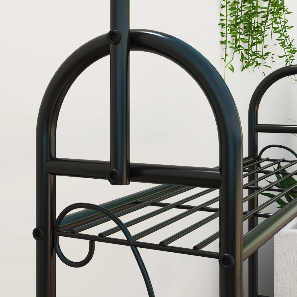 PORTAPIANTE a 3 ripiani 75x25x137 cm Metallo Nero