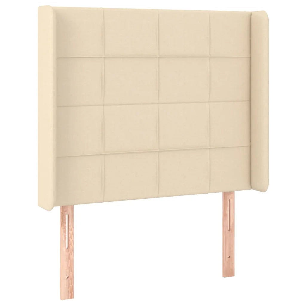 Letto a Molle con Materasso e LED Crema 80x200 cm in Tessuto