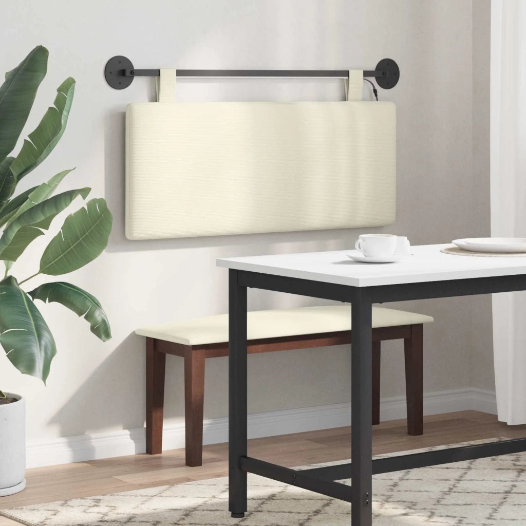 Testiera sospesa Con luce LED Crema Tessuto in Cords 3424292