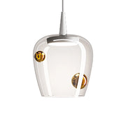 Zafferano Lampada a sospensione Bilia LED 8W 3000K Bianco Bronzo in vetro borosilicato soffiato a bocca diametro 27 cm design moderno ed elegante