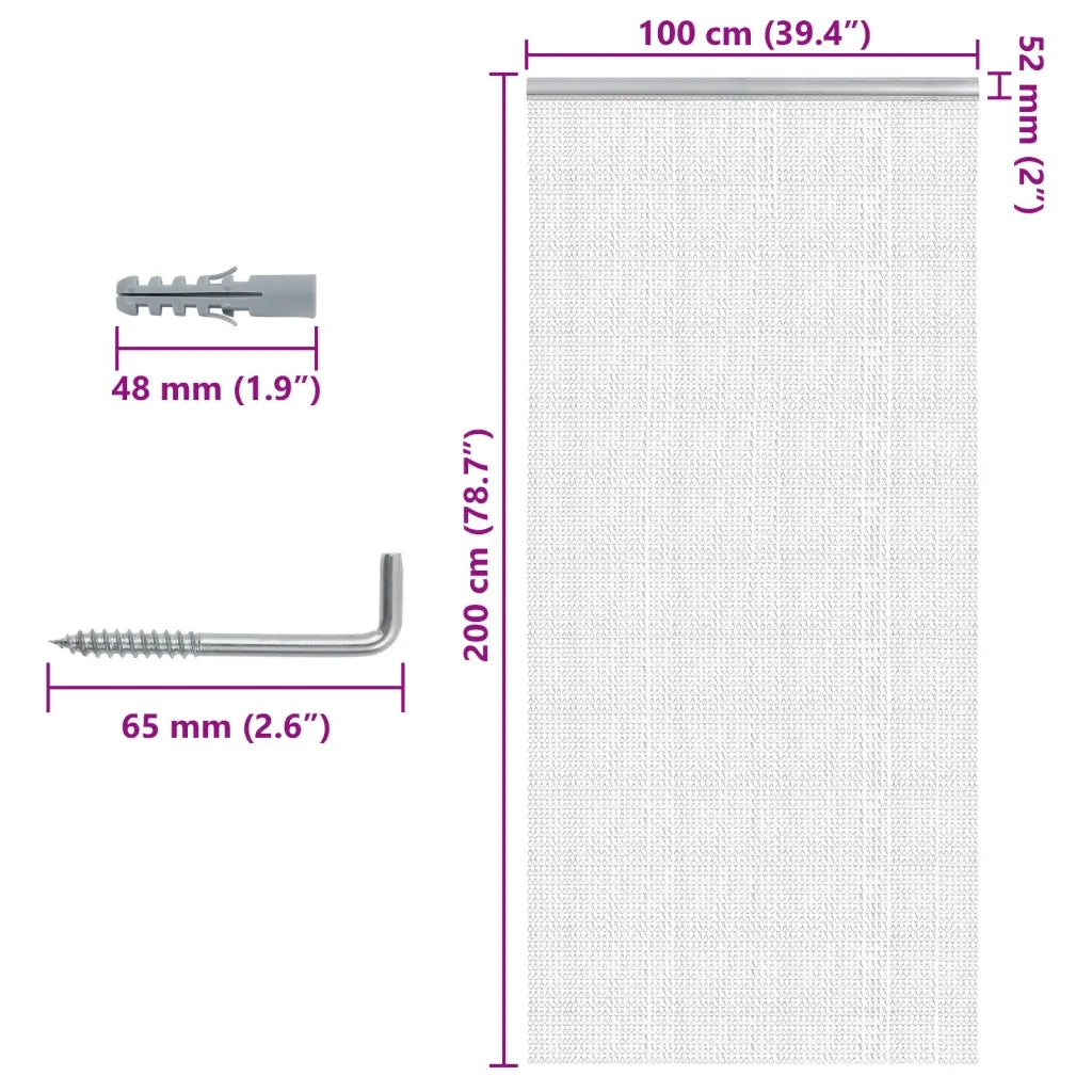 Zanzariera da Porta a Catena 100x200 cm in Alluminio CFW8589837