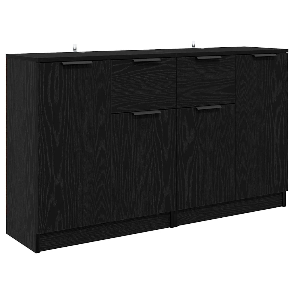 Credenza | Sideboards 2 pcs Rovere Nero 60 x 30 x 70 cm Legno multistrato
