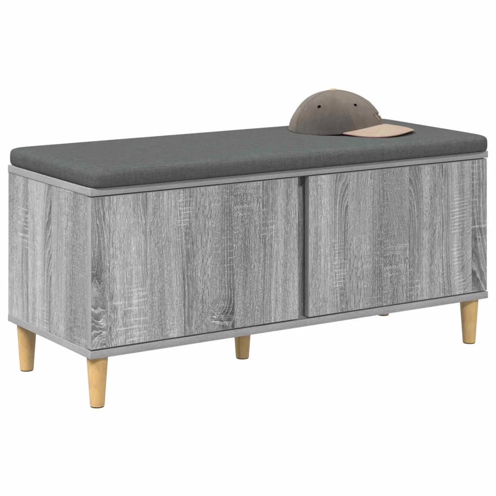 Panca per ingresso con cuscino Sonoma grigia 100 x 38 x 46 cm