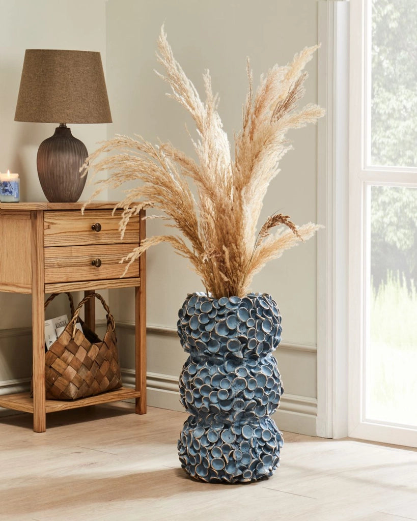 Vaso di fiori blu per esterni e interni Retro Boho