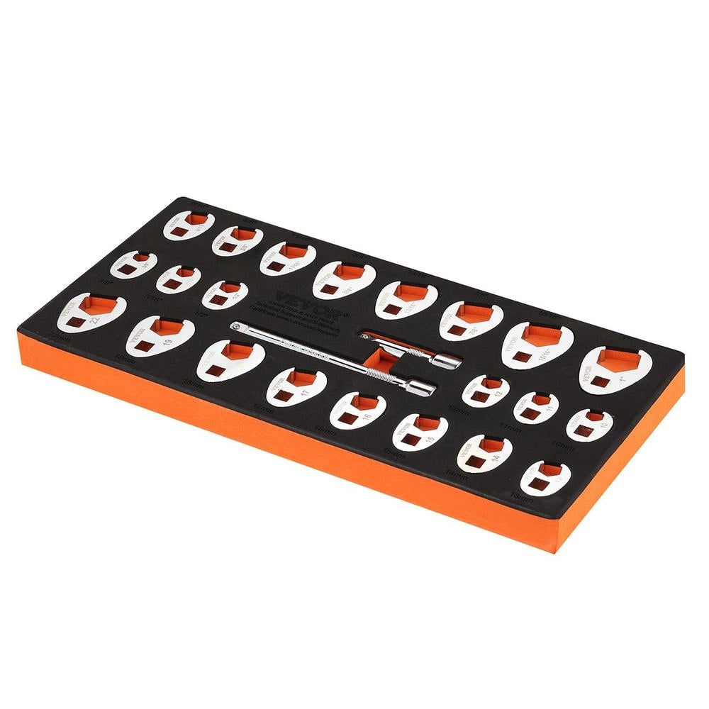 Chiavi A Piede Di Corvo 24 Pezzi 9.5-25.4mm SAE 10-22mm Acciaio CR-MO Custodia Compatibile Chiave Dinamometrica Auto