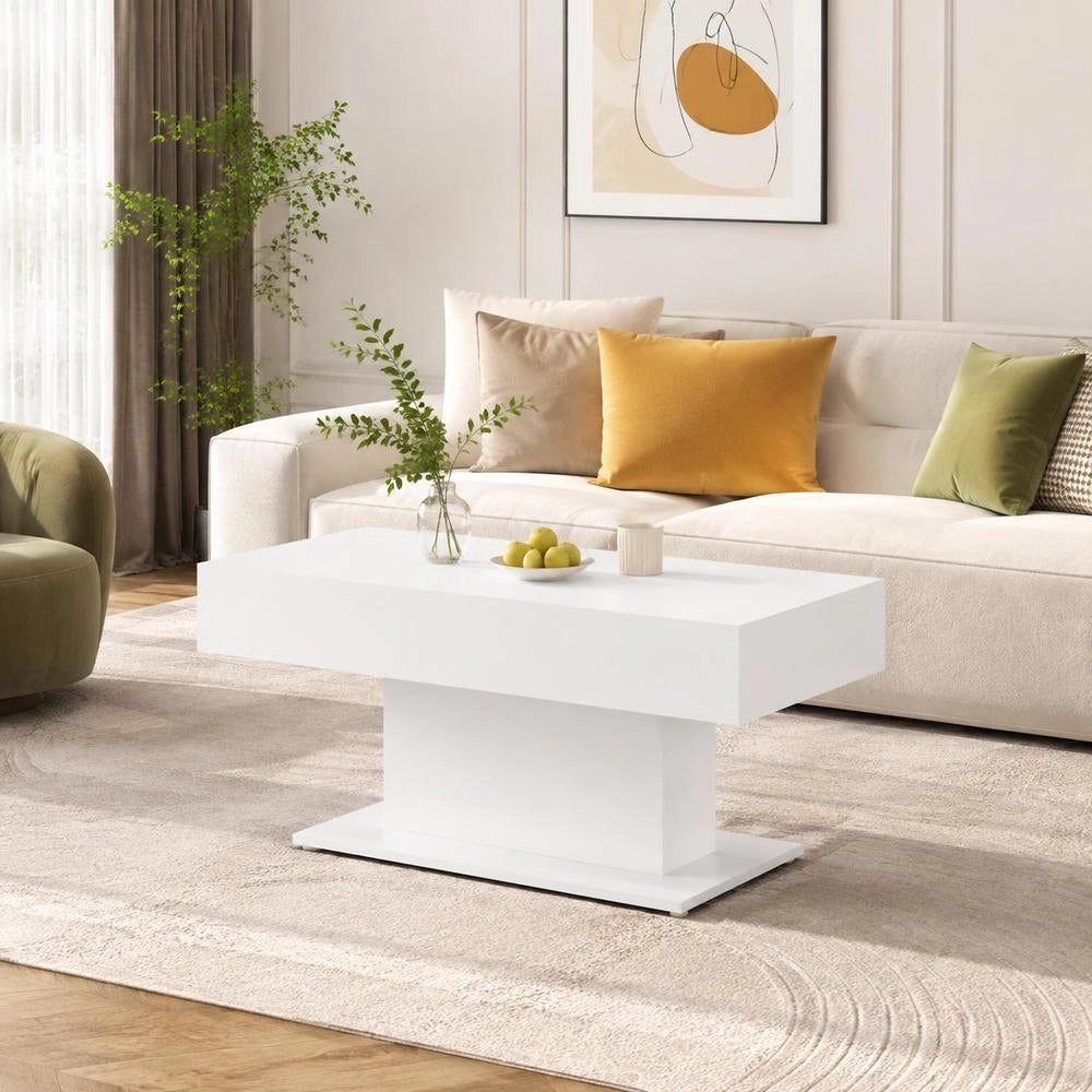 Coffee Table White 96x50x45 Cm Wood Material