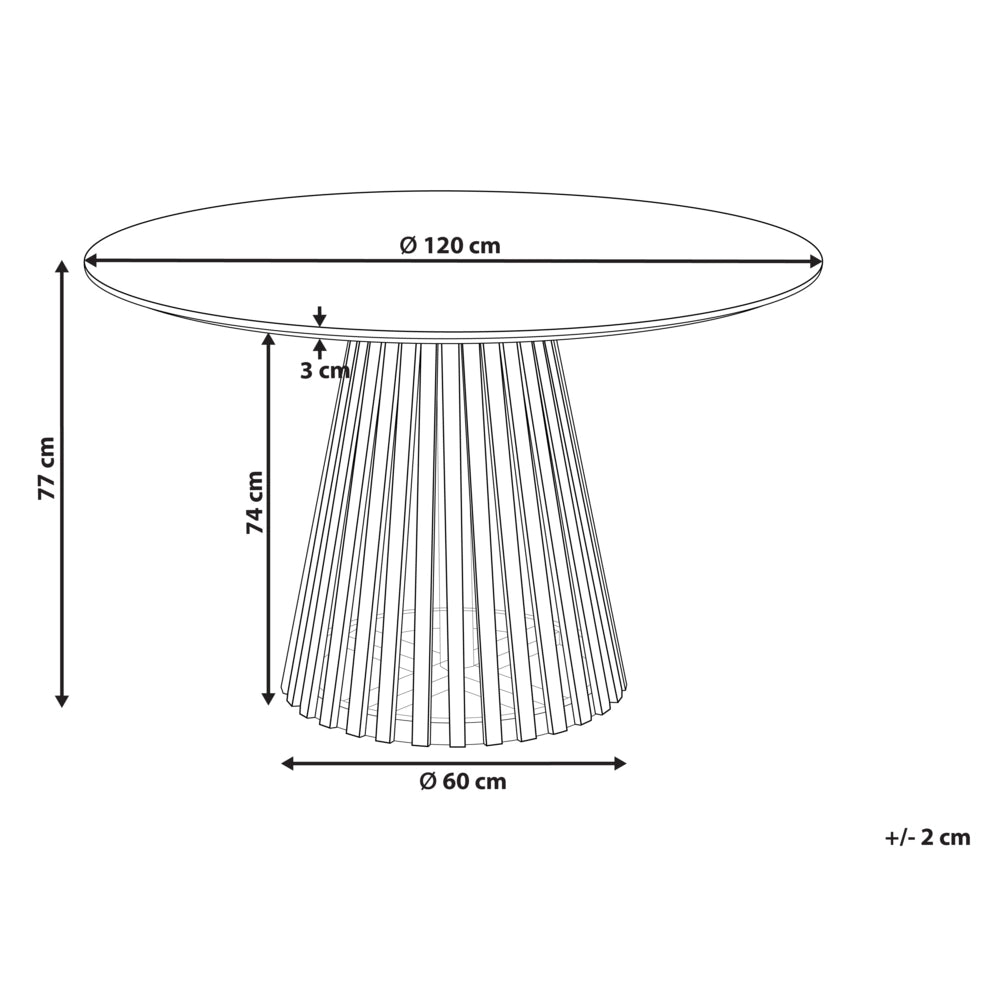 Tavolo da pranzo rotondo moderno per 4 persone 120 cm in legno d'acacia scuro stile moderno contemporaneo sala da pranzo