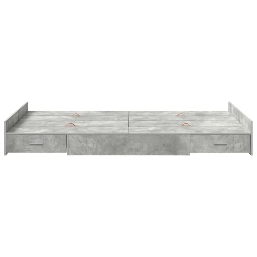 Struttura letto con contenitore-Giroletto con contenitore Grigio cemento 120 x 200 cm