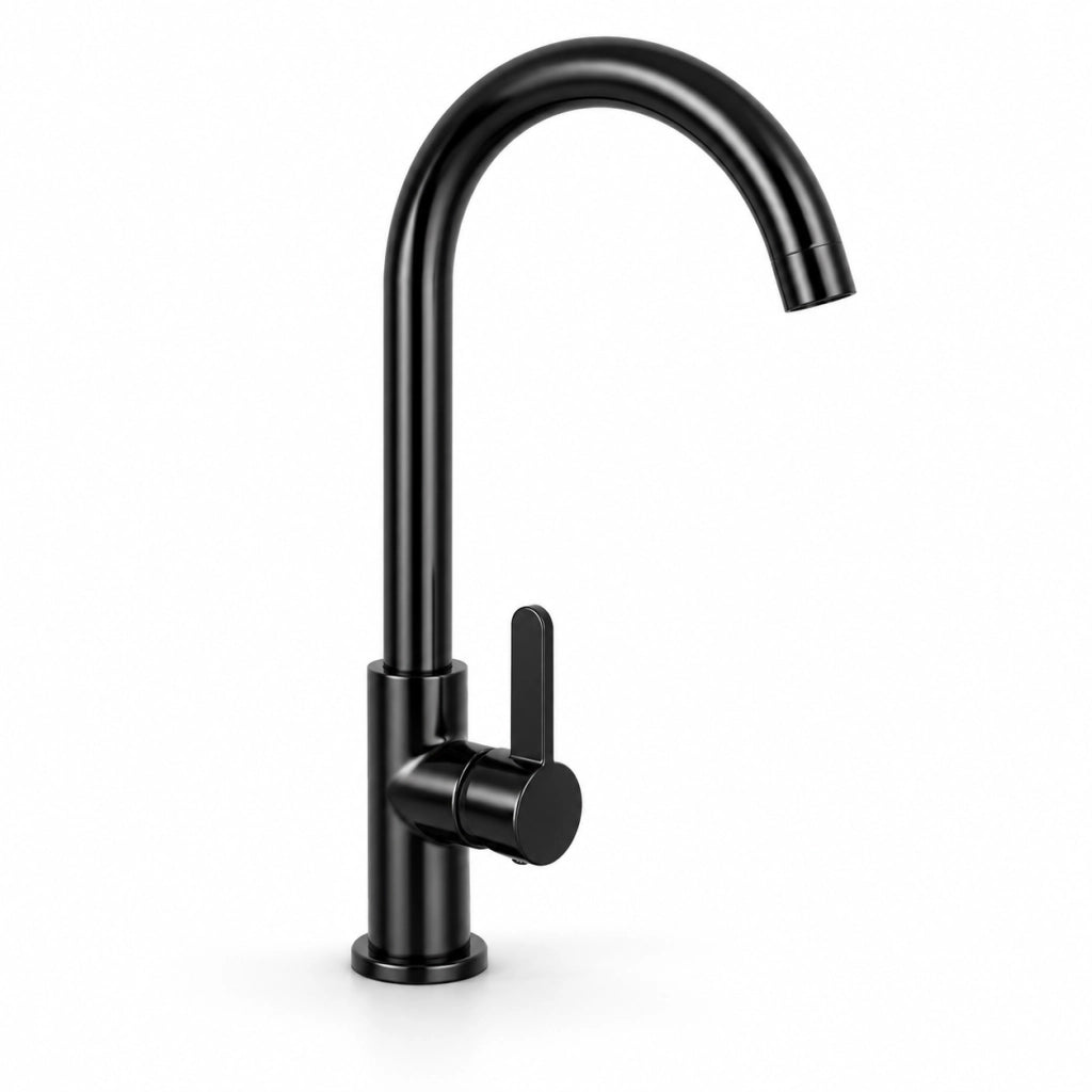 Rubinetto Cucina Nero Opaco Canna Alta Girevole Miscelatore Lavello 94023