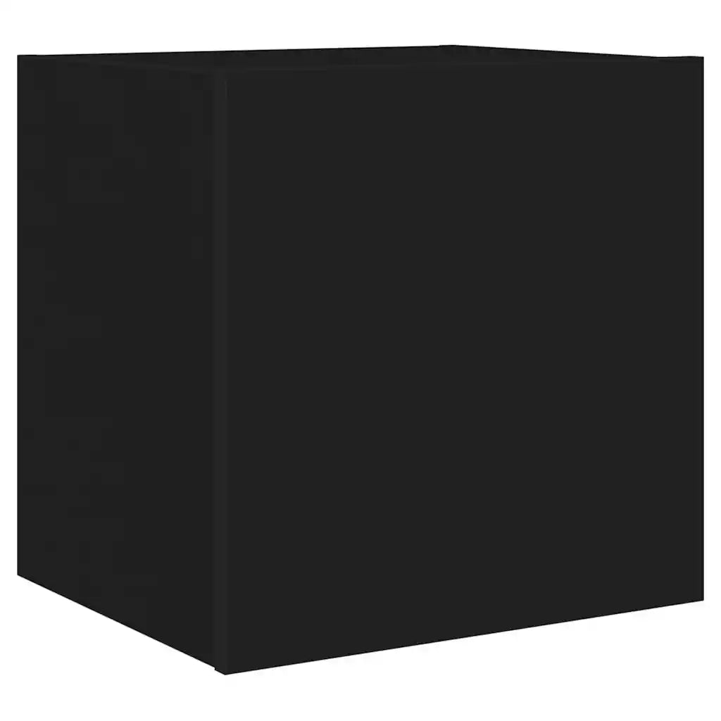 Mobile TV a Parete con Luci LED-Mobile TV a Muro Nero 40,5x35x40 cm