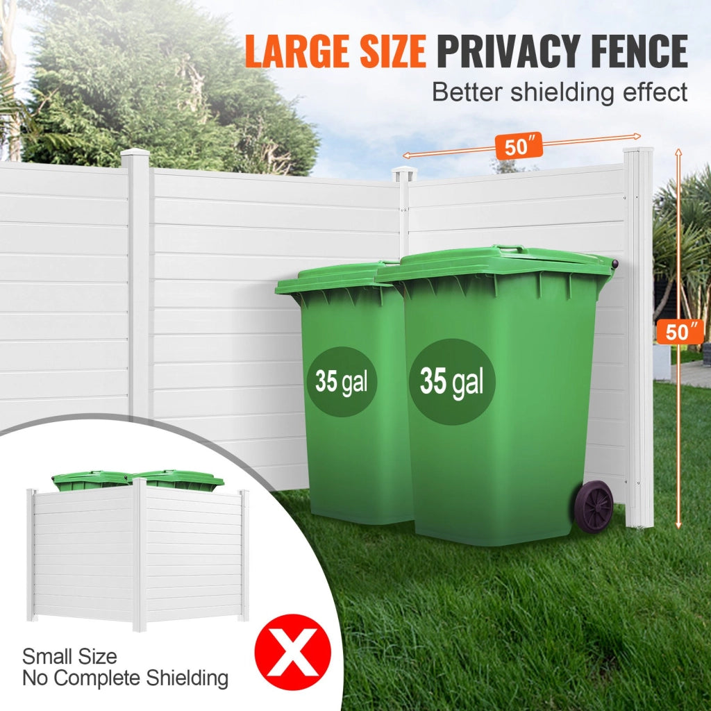 Recinzione Frangivista da Esterno 3 Pannelli in PVC Bianco 1270x1270mm Schermo Privacy per Giardino e Condizionatore