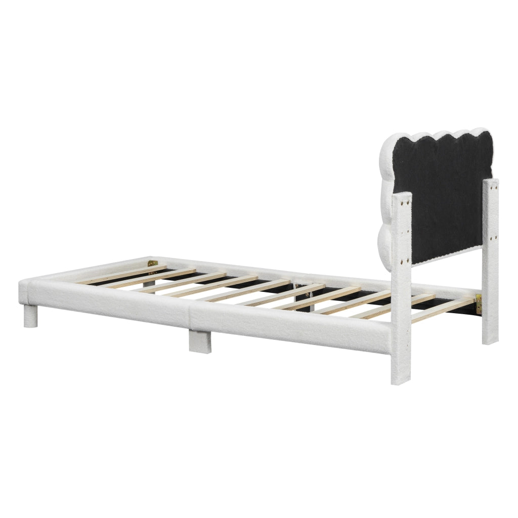 letto imbottito plush bianco 90 x 200 cm