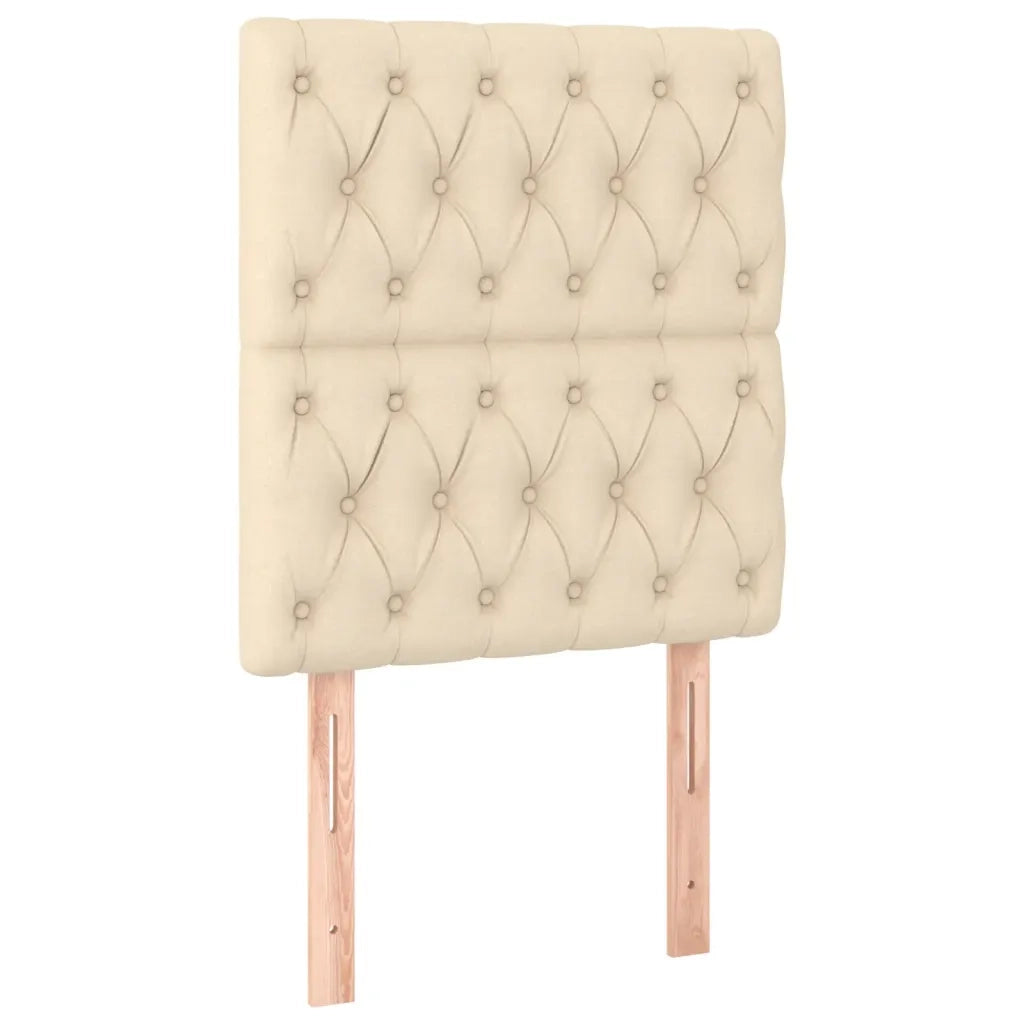 Letto a Molle con Materasso e LED Crema 80x200 cm in Tessuto
