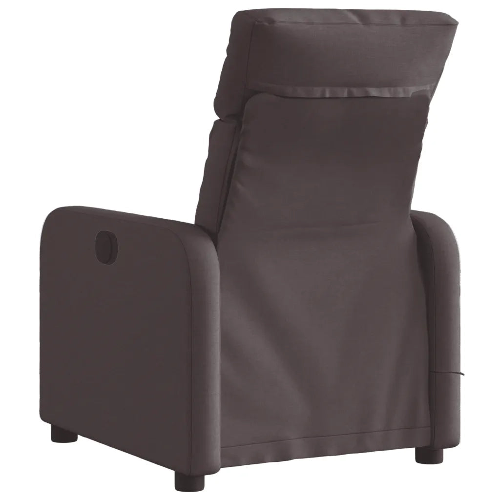 Poltrona | Sedia Relax Massaggio Reclinabile Elettrica Marrone Scuro Tessuto