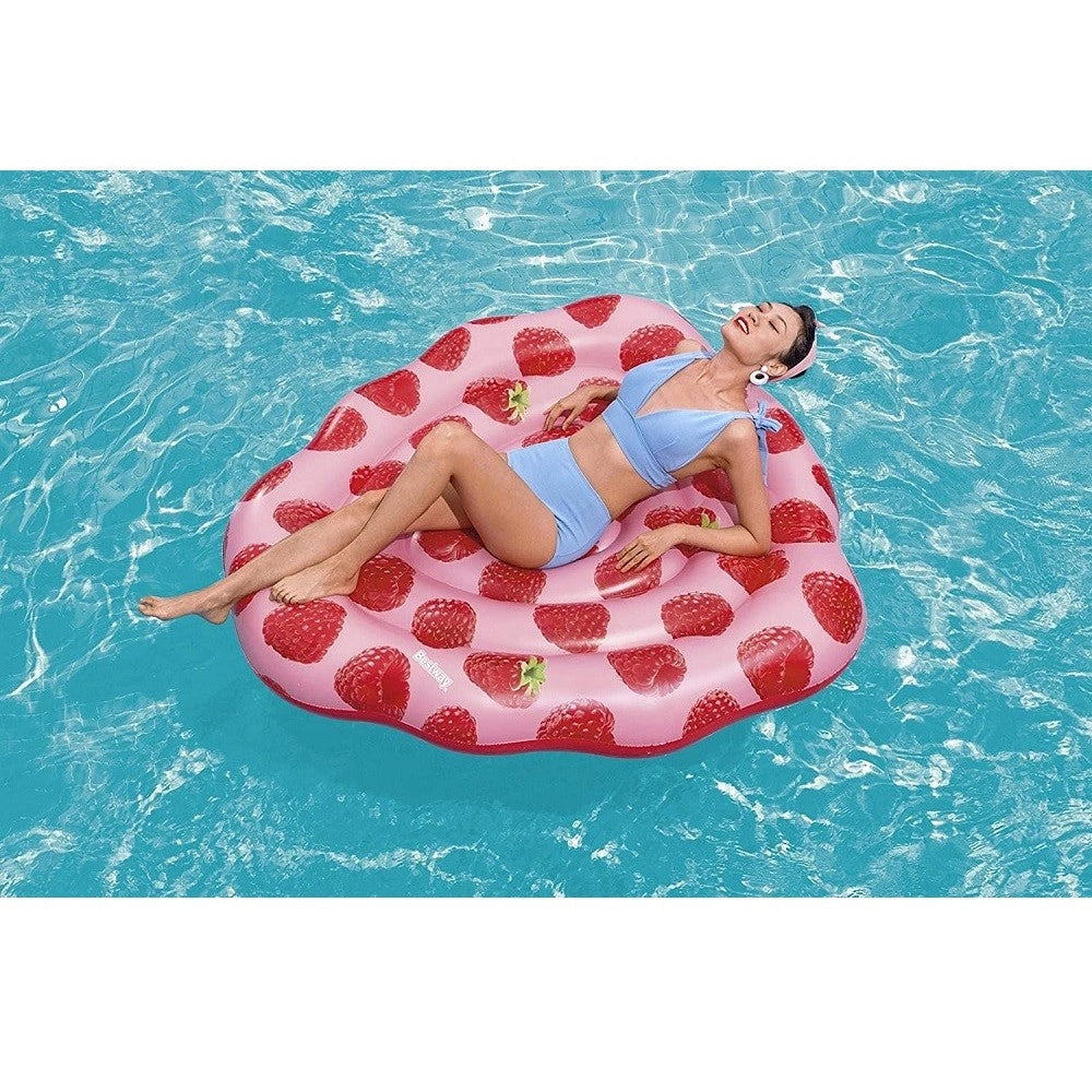Trade Shop - Materassino Gonfiabile Profumato Lampone 165x151cm Moda Mare Acqua Piscina 43396 -