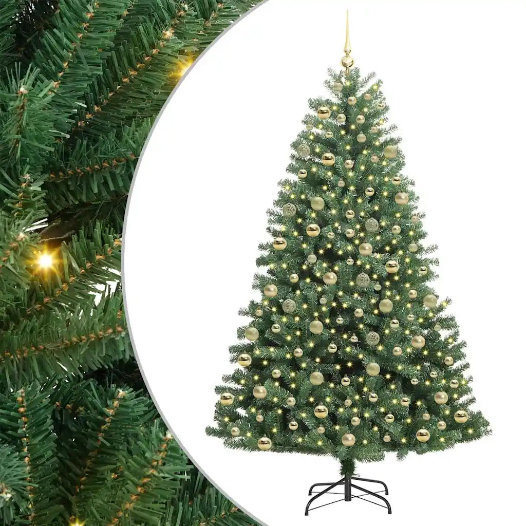 Albero di Natale Artificiale con Rami Pieghevoli Verde 210 cm 3395500