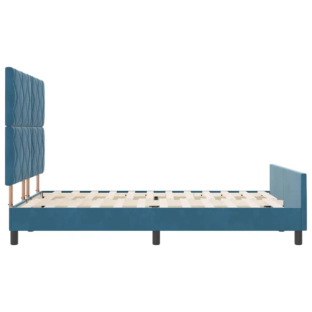 Letto a molle con testiera Blu Scuro 160 x 200 cm Velluto 3345021