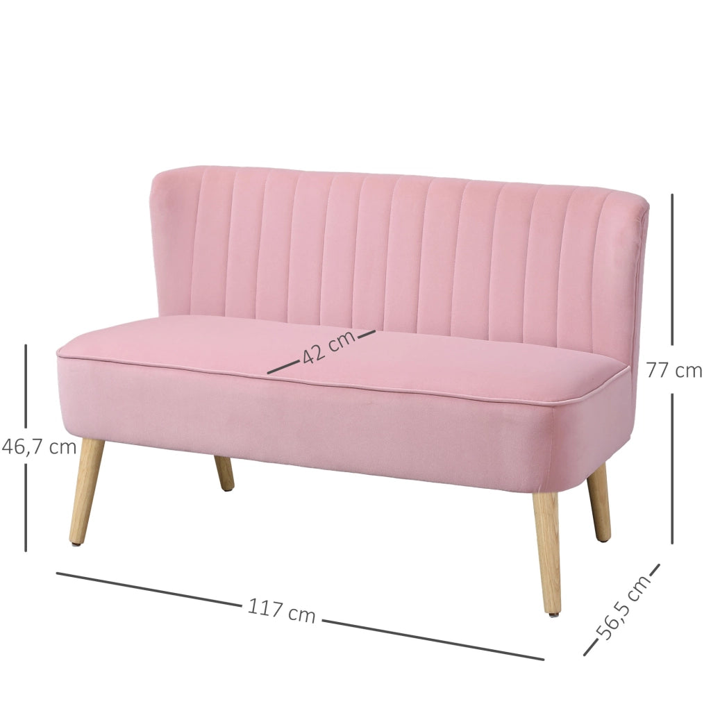 Divano 2 posti in tessuto rosa ¨C Minimal ¨C 90x