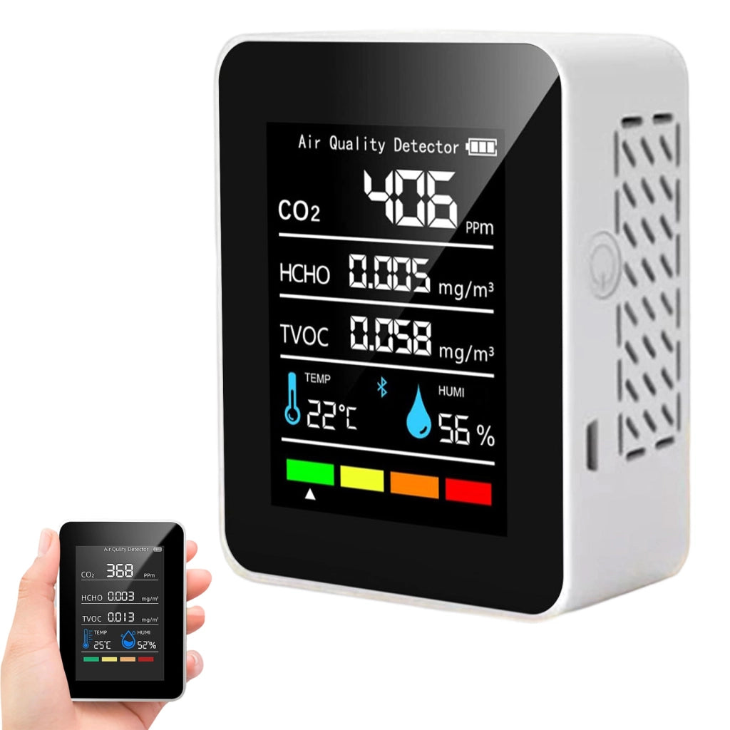 Rilevatore qualità aria 5 in 1 CO2 HCHO TVOC temperatura