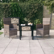 Set da Pranzo da Giardino 3 pz con Cuscini Grigio 3099431