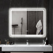 Specchio bagno LED Bluetooth antiappannamento argento