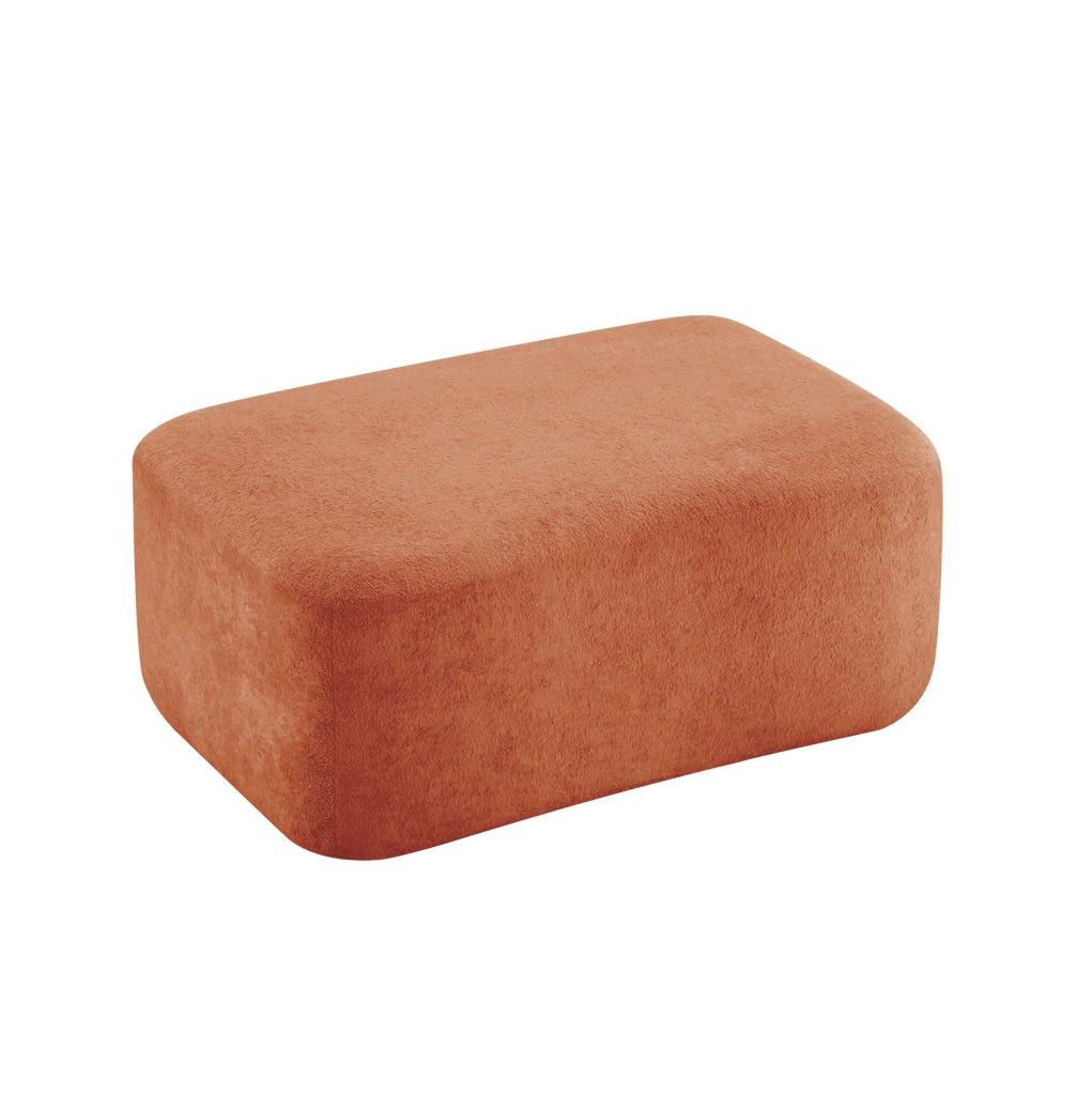 Pouf modulare in velluto arancione con schiuma ad alta resilienza