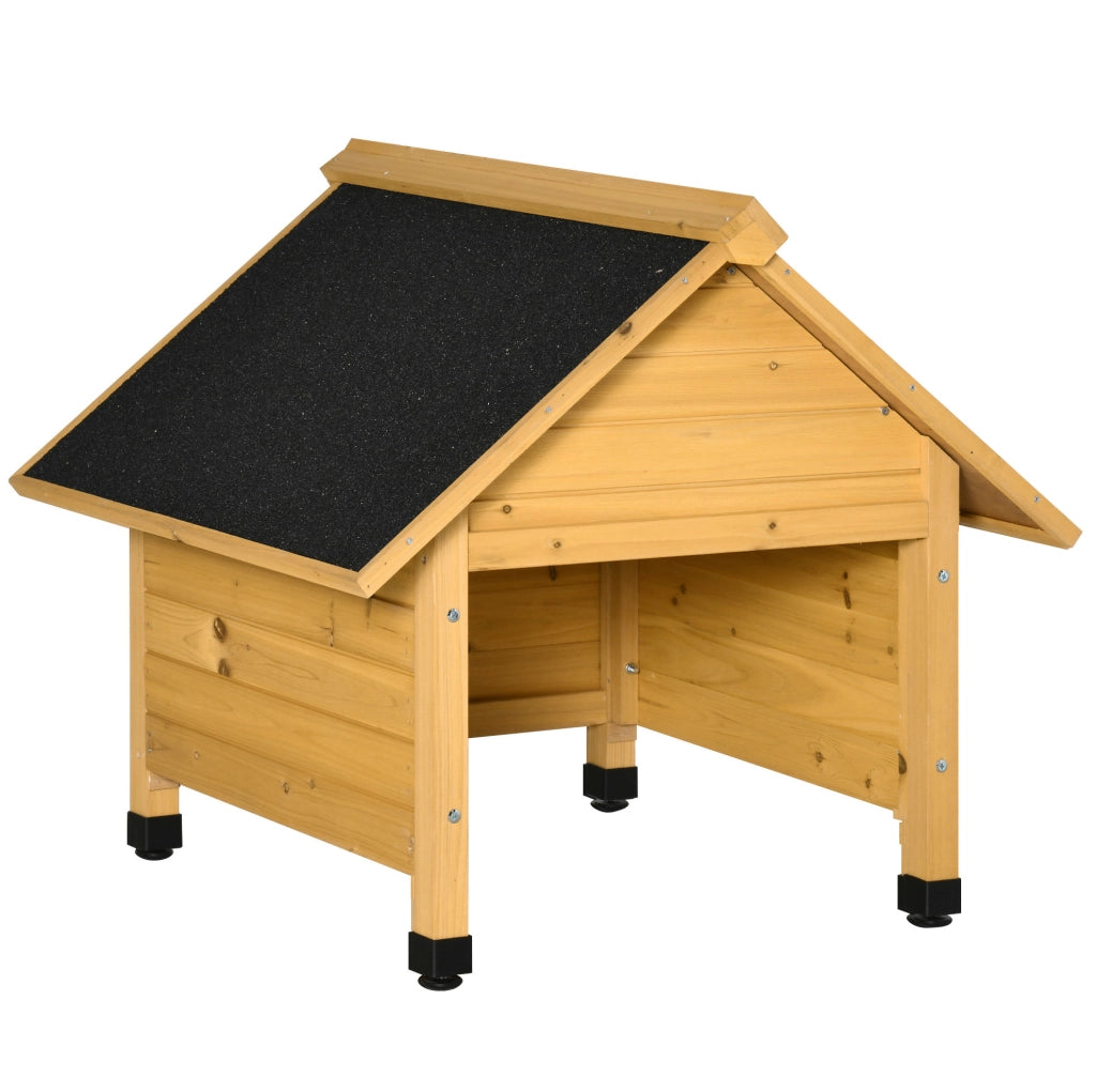 Garage per robot rasaerba 75x76x70 cm in legno giallo, protezione sole e pioggia