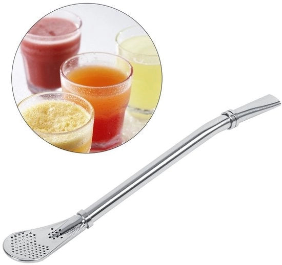 Filtro a Rete in Acciaio Inossidabile - Rete Riciclabile - Bombola - Cucchiaio a Filtro - Tradizionale Yerba Mate - Facile da Pulire