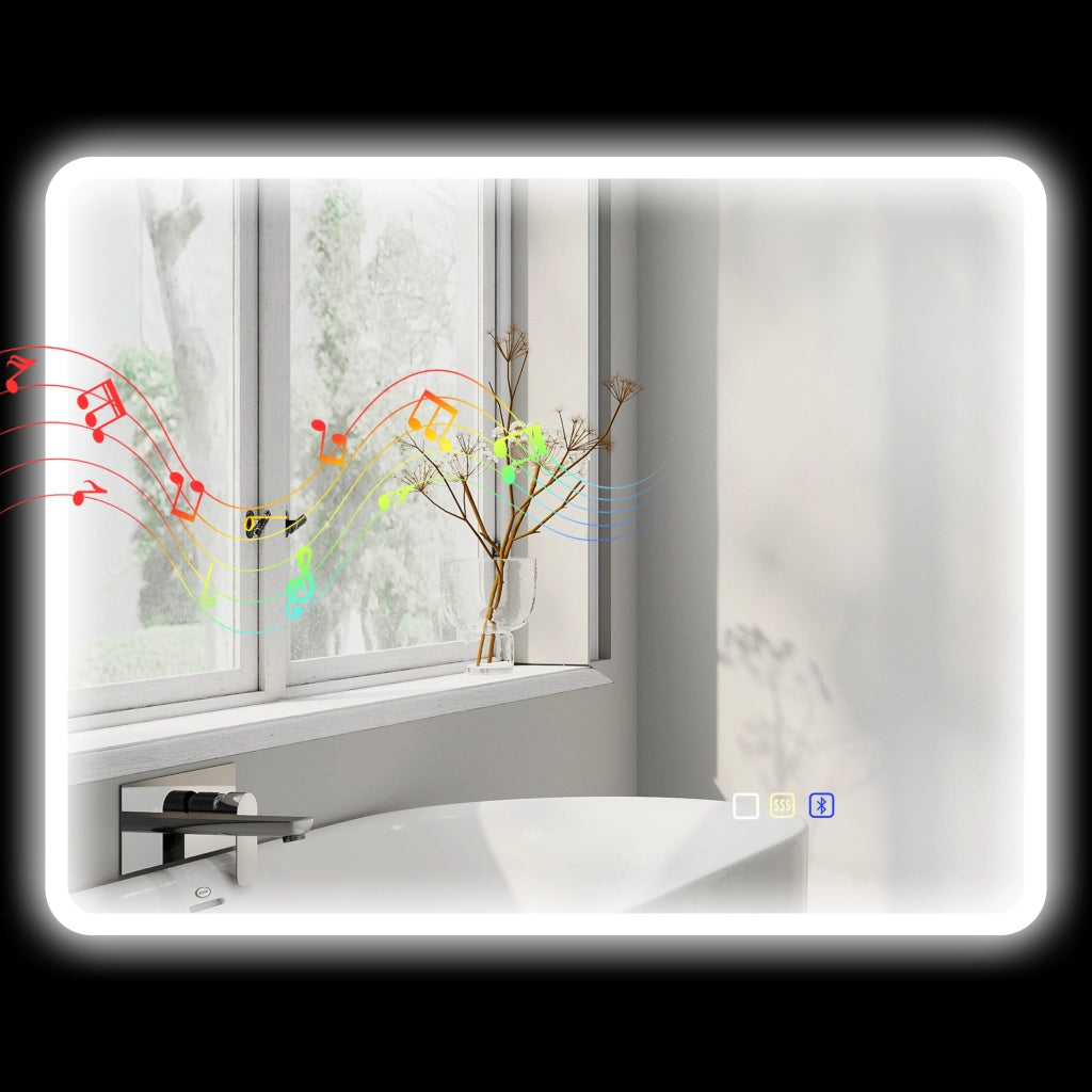 Specchio da Bagno LED con Memoria e Antiappannante ¨C Minimal ¨C Argento 70x90 cm