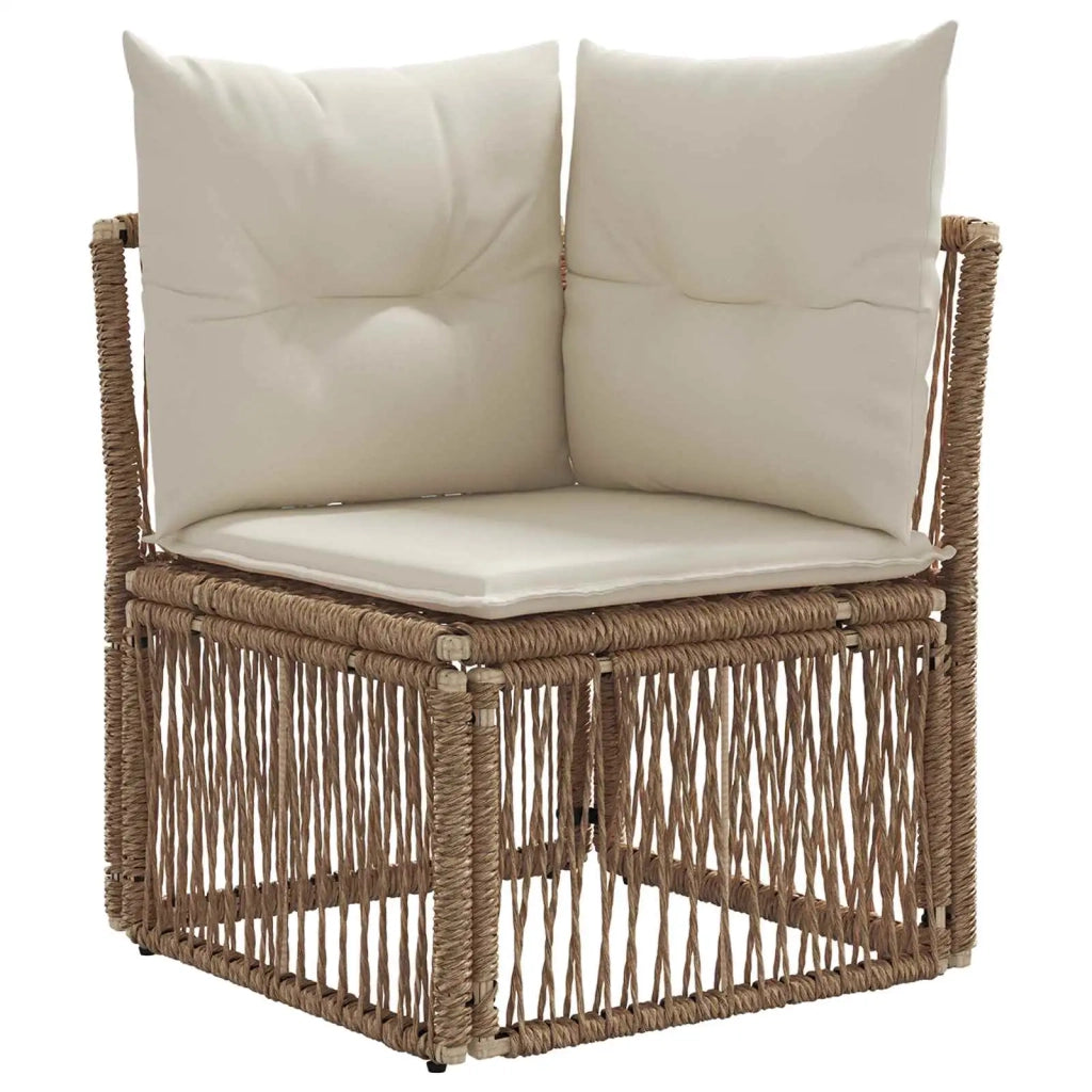 Set Divano da Giardino 4 pz Beige polyrattan 3435705