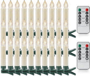 Set di 30 candele a LED senza fiamma in plastica a clip a forma di candelabro con telecomando per albero di Natale - impermeabili batterie alimentate mini candele a clip con timer - 2 telecomandi