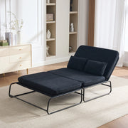DIVANO LETTO 2 Posti Trasformabile 104x200 cm in Chenille Nero