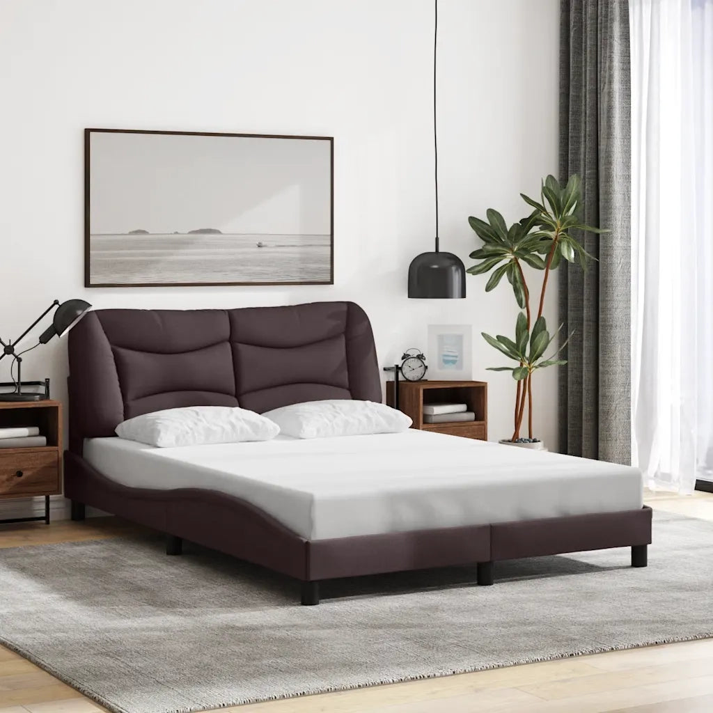 Giroletto senza Materasso-Struttura Letto Hvar Marrone Scuro 140x200 cm Tessuto