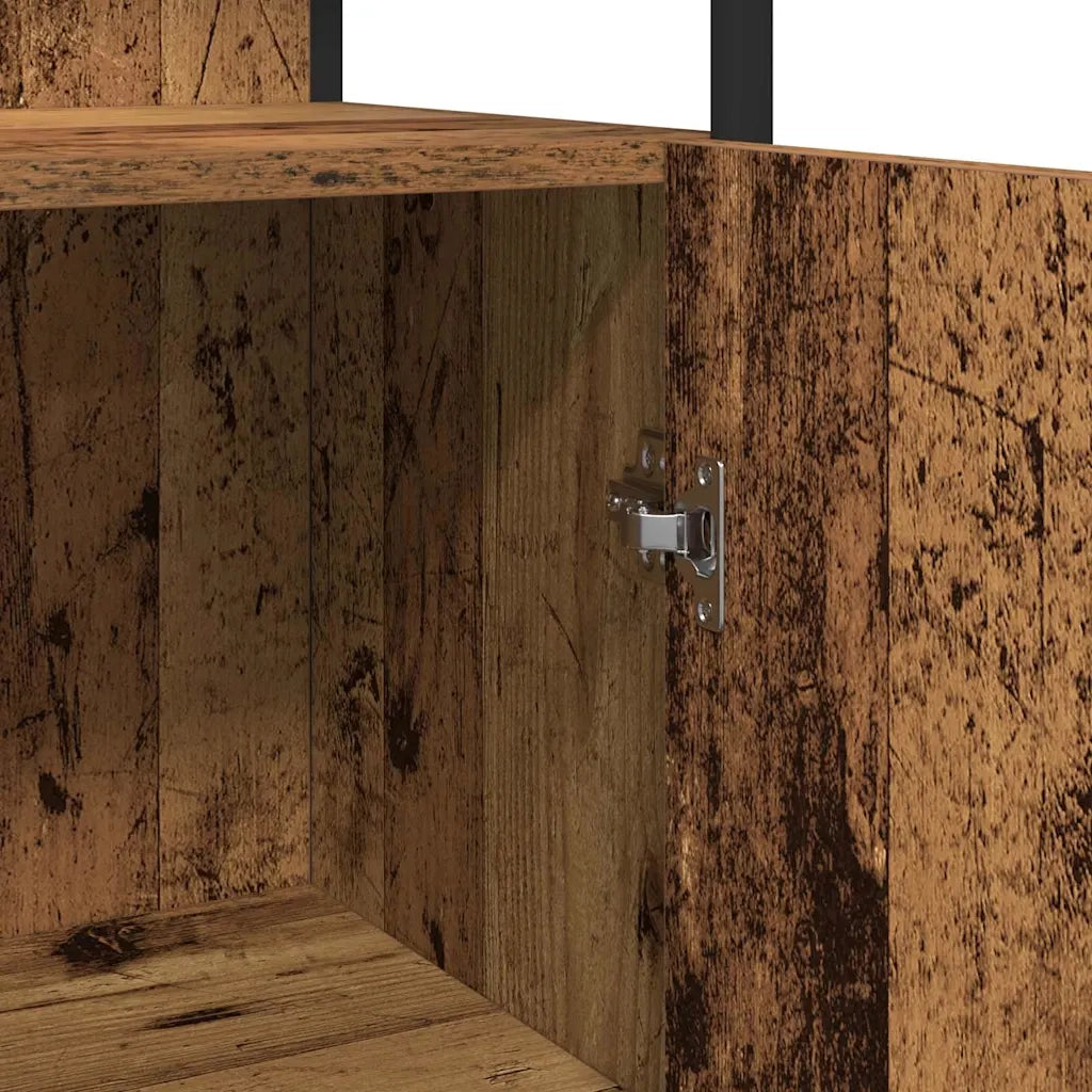 Set di mobili per il Bagno | Armadio da bagno 3 pz Marrone Legno multistrato