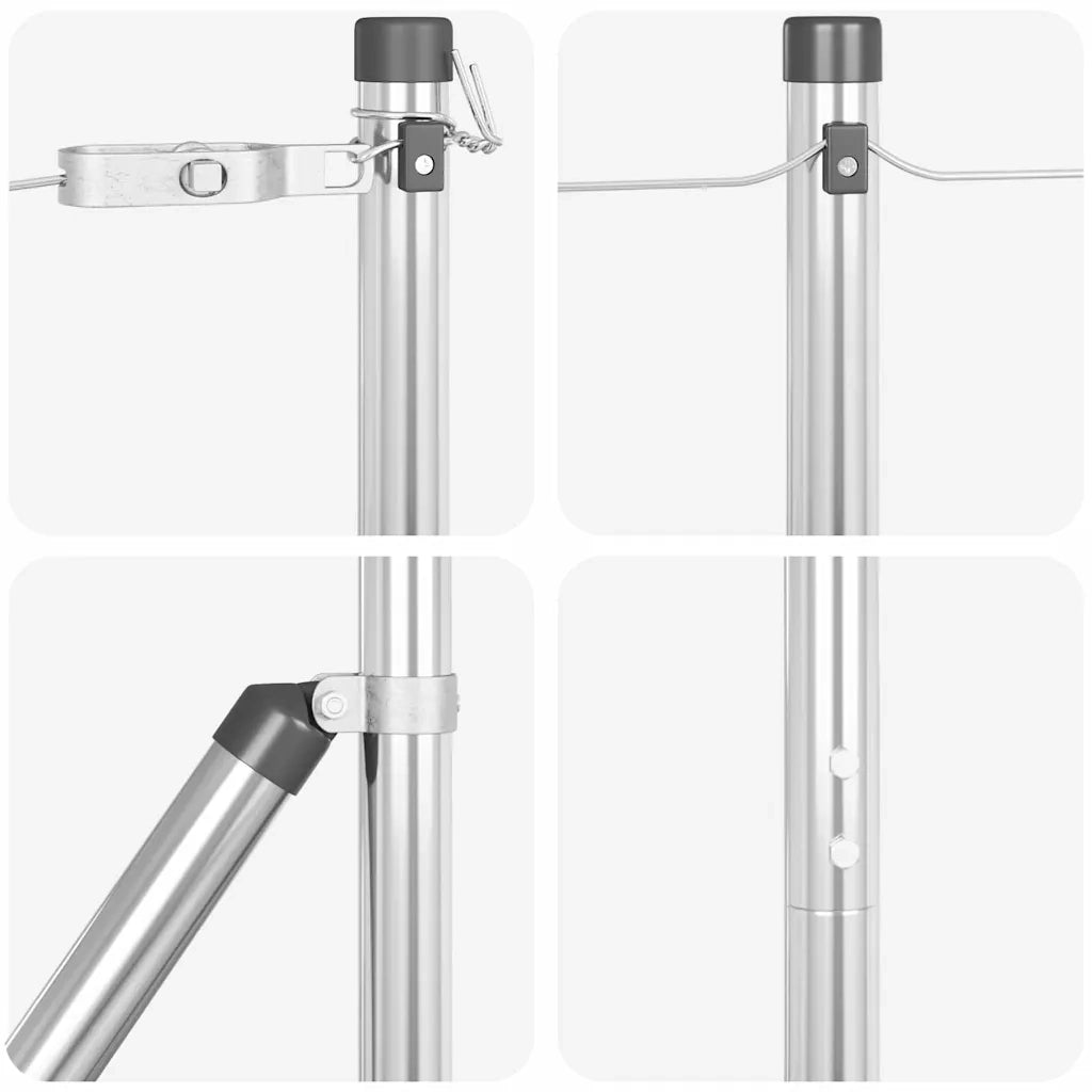 Palo della recinzione 26 pcs Grigio 3,2 x 3,2 x 150 cm