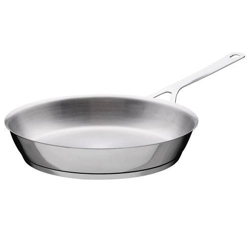 Alessi AJM110/28 Pots&Pans Padella a Manico Lungo in Acciaio Inossidabile 18/10 Lucido, 28 cm