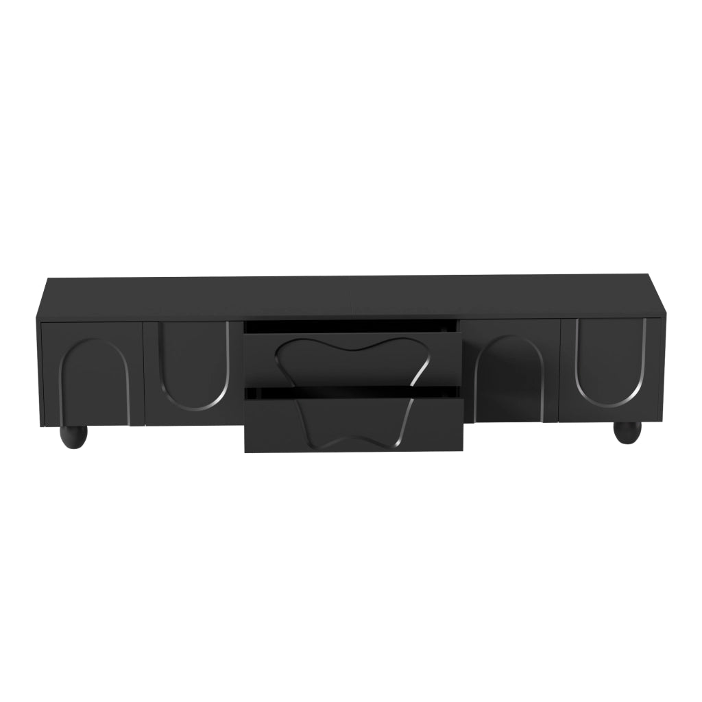 Mobile TV ¨C MINIMAL ¨C Nero, Legno, 180 cm, Soggiorno