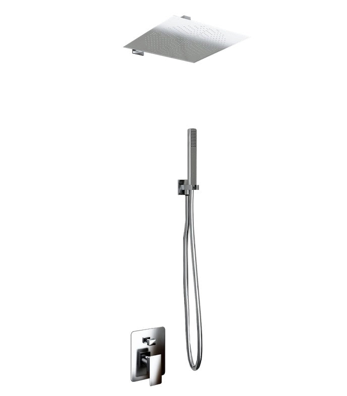 Kit doccia a 2 vie, miscelatore soffione e doccetta Sicena Never