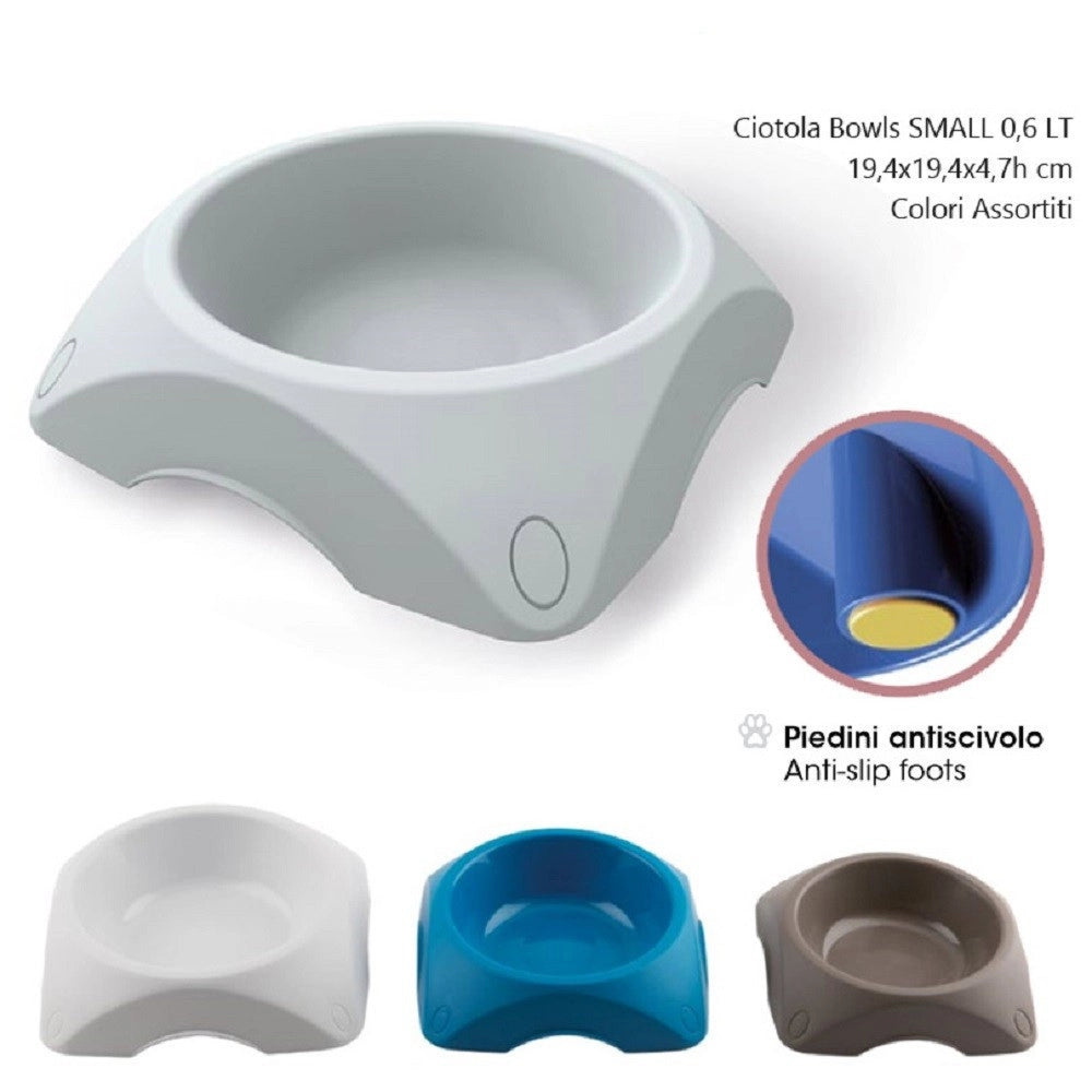 Trade Shop - Ciotola Per Cane Small 0,6 Lt Antiscivolo Bowl Vari Colori Per Cani -