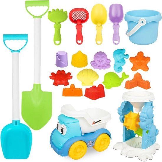 Set di sabbia per bambini con secchio pieghevole e sacchetto di forme di sabbia (modello 1 20)