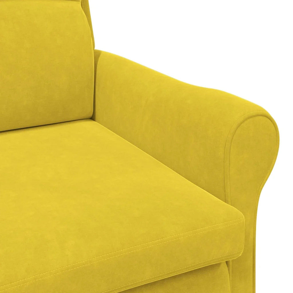 Poltrona-Divano Sedia Giallo Velluto 112079