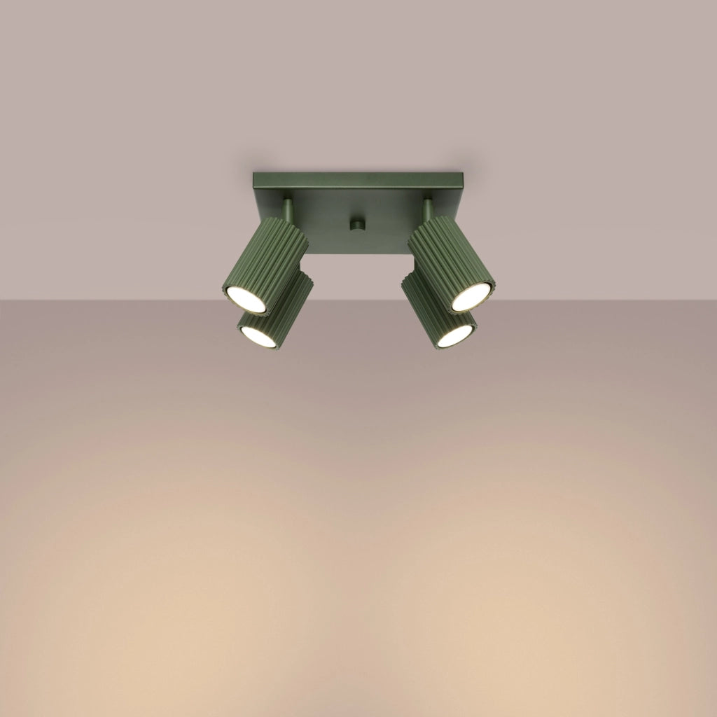 Lampada da soffitto KARBON 4 verde oliva