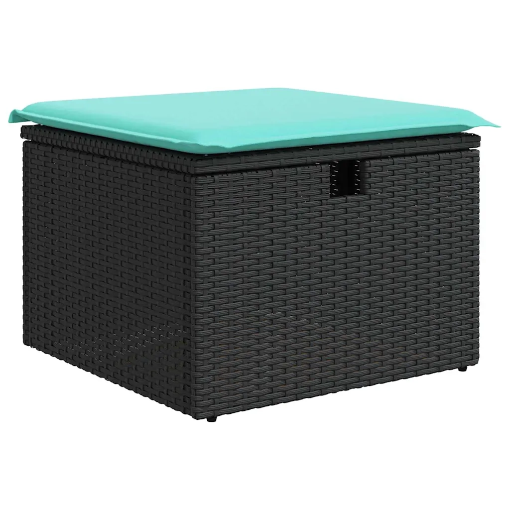 Set Divano da Giardino 9 pcs Nero polyrattan 3361319